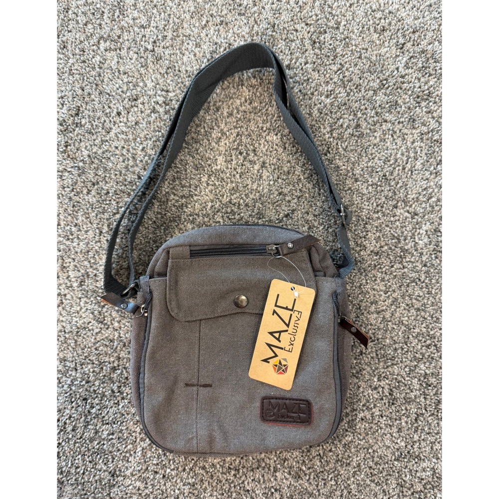 Maze Exclusive Grey Canvas Multifunctional Traveling Crossbody Bag MEMCB-GRY